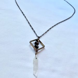 Boho Style Long Necklace with Stones